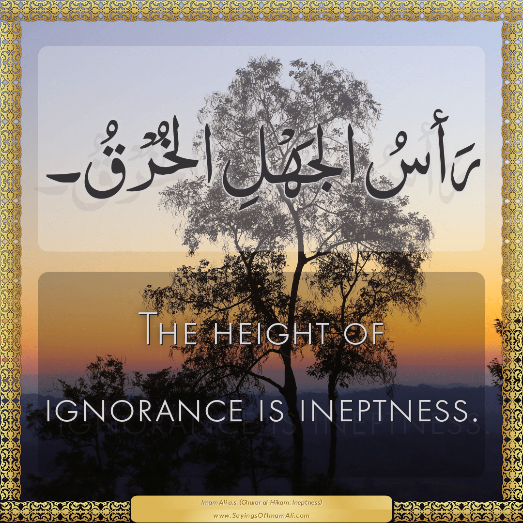 The height of ignorance is ineptness.